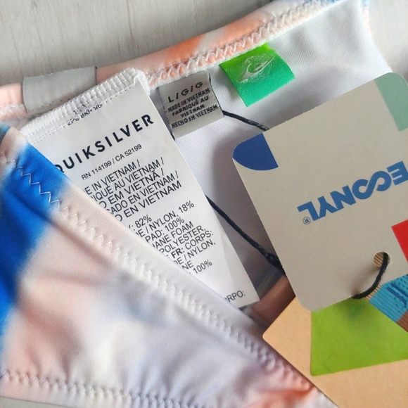 QUIKSILVER NEW Classic V Bralette Bikini Top Marlin Tie-Dye Stripe - Picture 10 of 13